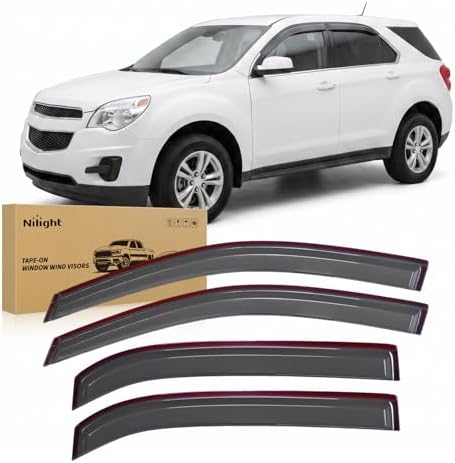 Nilight Outside-Mount Window Rain Guards for Chevy Equinox 2010-2017, 4PCS