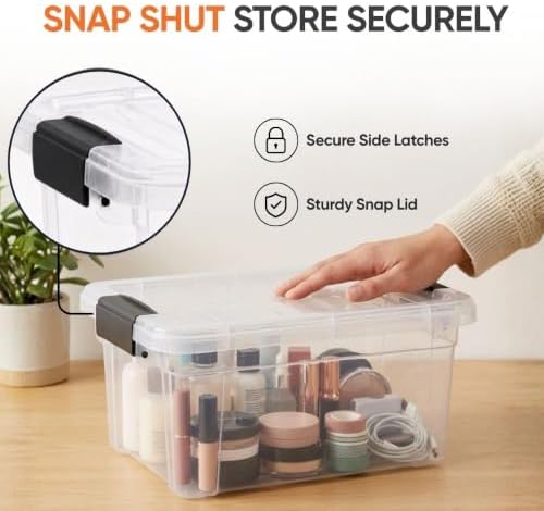 Superio 3.4 Quart Clear Plastic Storage Boxes with Lids, Stackable Organizer Containers, BPA-Free Storage Bins for Home, Office, School & Dorm, 18 Pack - Image 6