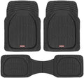 Motor Trend FlexTough Floor Mats for Cars, Black Deep Dish All-Weather Car Mats, Waterproof Trim-to Fit Automotive Floor Mats for Cars Trucks SUV, Universal Floor Liner Car Accessories