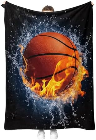 Basketball Blanket Sports Gifts for Men Women Kids Teen Boys Girls Birthday Christmas Halloween Easter Son Boyfriend Students Team Player Teammates Throw Blanket 50"x60" by Hohoto
