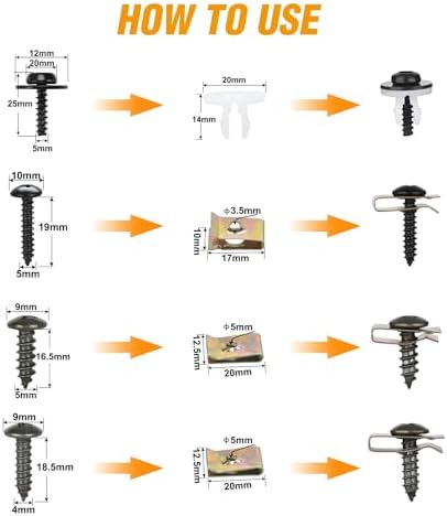GOOACC 795Pcs Car Push Retainer Clips & Auto Fasteners Assortment 23 Sizes - Image 5