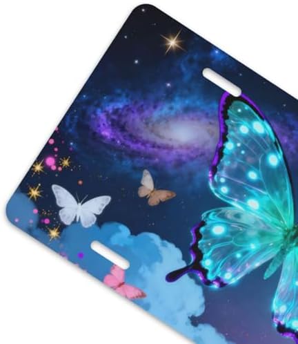 Butterfly Colorful Cute Front License Plate 6" * 12" for Women