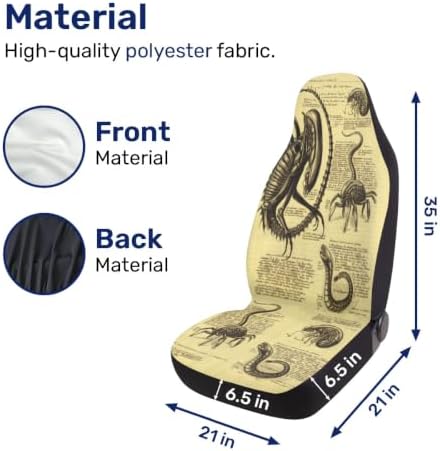 GENANY Vintage Alien Sketch Car Seat Covers, 2-Piece Front Seat Set