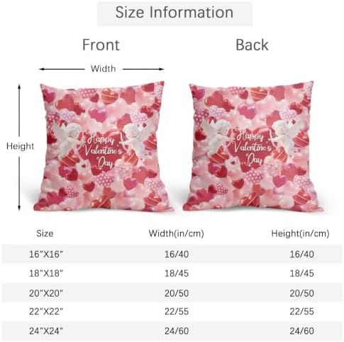 Happy Valentine's Day Throw Pillow Covers 22x22 Set of 2 Polka Dot Love - Image 4