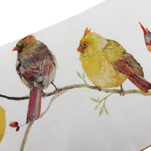 JWH Birds Accent Pillow Case Chenille Cushion Cover Decorative White Fall Pillowcase Print Animal Throw Pillow Cover for Home Sofa Car Bed Living Room Decor Sham Gift 14 x 28 Inch Yellow - Image 4