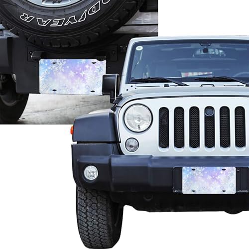 Snowflakes Ice Front License Plate Car Decorative License Plates