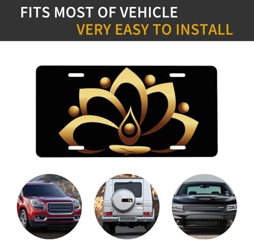 Golden Lotus Front License Plate 6" * 12" for Women