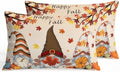Fall Gnomes Pumpkin Pillow Covers 12x20 Inch Set of 2, Thanksgiving Decorations Indoor Outdoor Throw Pillow Covers, Maple Leaves Cotton Linen Pillowcases for Patio Sofa Couch Bedroom Decorative by JasmineM