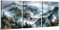 3 Panels Great Smoky Mountain Wall Art Nature Farmhouse Forest Wall Decor for Living Room Misty Trees Scenery Picture Bedroom Vintage Foggy Forest Painting Kitchen Living Room Home Decoration 16x24" by sunfrower