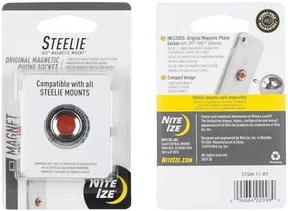 Nite Ize Steelie Magnetic Phone Socket - Strong Dashboard Mount Phone Socket for a Secure Hold - Smooth Glide - Adjustable Viewing - Works with Steelie Mounts