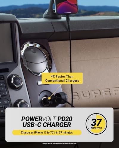 Scosche CPDC20 PowerVolt 20-Watt Certified USB Type-C Fast Car Charger with Power Delivery 3.0 for All USB-C Devices