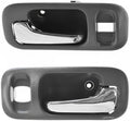 TRQ Front Interior Inside Door Handle Chrome Gray Pair Set Kit