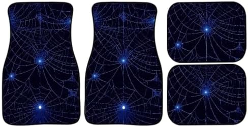 Blue Spider Web Car Rubber Floor Mat 4PCS