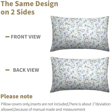Light Blue Pillow Covers 12x20 Set of 2 Spring Floral Throw Pillow Covers Vintage Pillowcase Linen Decoration Farmhouse Soft Decorative Purple Green Cushion Case Couch for Indoor Outdoor Home Decor - Image 6