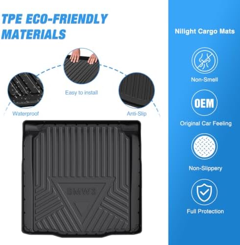 Nilight Cargo Mat for G20 BMW 3 Series 330i 330e Sedan 2019-2026