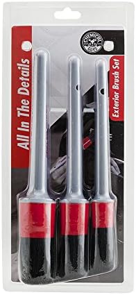 Chemical Guys All in the Details Exterior Detailing Brushes - 3-Piece Soft Scratch-Free Brushes for Wheels, Bumpers, Grilles, Badging & Tight Exterior Gaps on Cars, Trucks, SUVs & More