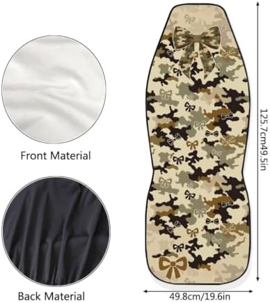 Talayituse Hunting Camo Bow Print Car Seat Covers 2 Pcs, Auto Universal Front Seat Protector, Men Women Automobile Interior Decorate Accessorie