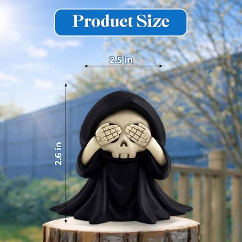 GENANY 3D Resin 3 Pack Grim Reaper Car Vent Clip Air Freshener, Resin Automotive Freshener Set with Gothic Skull Hooded Designs, Horror-themed Accessories and Creepy Auto Decor for Gothic Fans