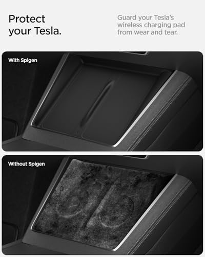 Spigen Wireless Charging Pad Cover for Tesla Model Y Juniper/YL - Black