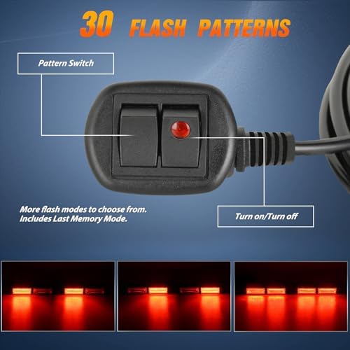 Nilight 40LED Red Emergency Strobe Traffic Advisor Light Bar with Suction Cups Dash Safety Warning Hazard Flashing Lights Interior Front/Rear Windshield for Trucks Construction Vehicles