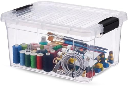 Superio 6.6 Quart Clear Plastic Storage Boxes with Lids, Stackable Organizer Containers, BPA-Free Storage Bins for Home, Office, School & Dorm, 18 Pack by Superio