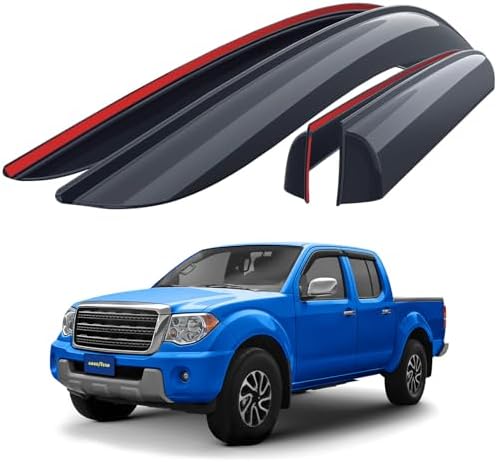Goodyear Shatterproof Window Deflectors for Suzuki Equator 2009-2012 Crew Cab, Tape-on Rain Guards, Window Visors, Vent Deflector Visor,Car Accessories,4 pcs. - GY008644