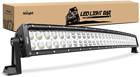 Nilight - 70016C-A 32" 180W Curved Spot Flood Combo High Power LED Driving Lamp LED Light Bar Off Road Fog Driving Work Light for SUV Boat Jeep Lamp