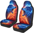 Fashion Wolf Car Front Seat Covers Elastic Fabrics Universal Front Seat Cover Removable Automotive Accessories Easy Installation Suitable for Cars SUV