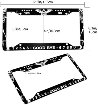 Skull Gothic License Plate Frame 2 Pack License Plate Holder Universal Aluminum License Plate Cover Car Accessories for Men Women