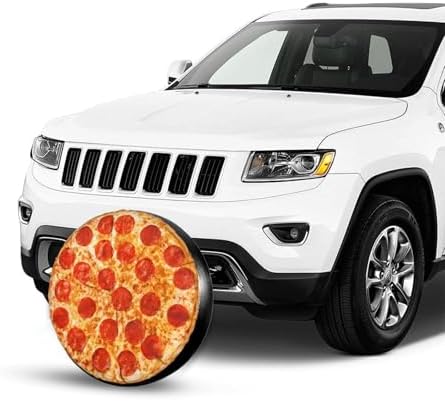 Pizza Slices Spare Tire Cover Universal Weatherproof Wheel Tire Covers Waterproof Dust-Proof Wheel Tire Protector Funny Tyre Covers for Trailer Off-Road Car Vehicle RV SUV Truck Travel 16 Inch