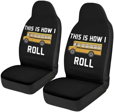 Car Seat Covers Set of 2 Breathable Universal Car Front Seat Protector Elastic Fabrics Cover Easy to Install Car Accessories for Most Cars Auto SUV Sedan Truck, This is How I Roll