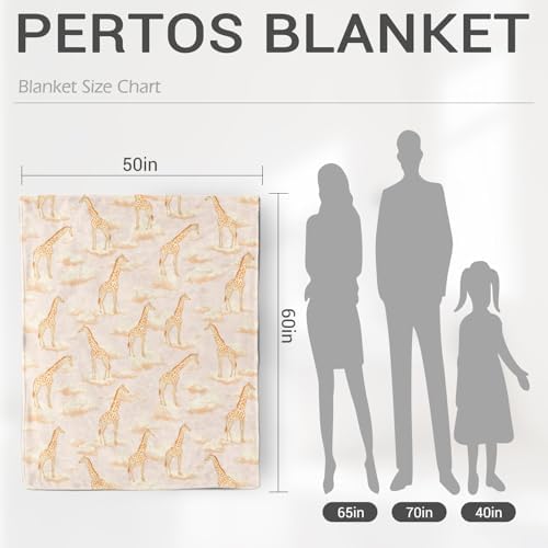 Jekeno Giraffe Throw Blanket Gifts for Giraffes Lovers Kids 50"x60" - Image 4