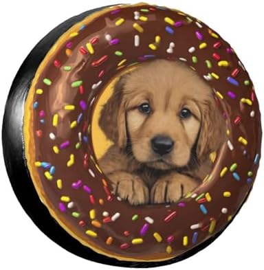 Donut Dog Spare Tire Cover Wheel Protectors Weatherproof Sun Protection Covers Universal for SUV Jeep Travel Trailer 15"