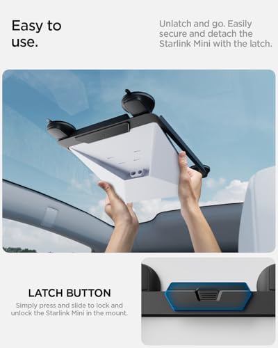Spigen Rattleproof Car Mount Kit for Starlink Mini [Holds 50+ lb Force]