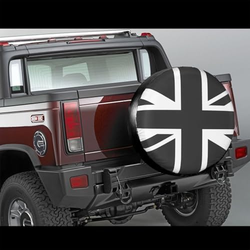 Union Jack Spare Tire Cover UK British Flag Waterproof Wheel Tire Covers Dust-Proof Weatherproof Wheel Tire Protector UV Sun Protection Tyre Cover Universal for RV SUV Truck Trailer Car Travel 15 Inch