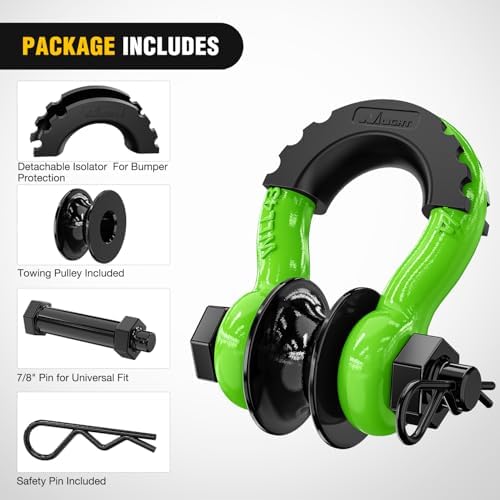 Nilight 3/4" D-Ring Shackle with Snatch Block, Heavy Duty Recovery Set
