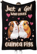 Guinea Pigs Blanket Gifts for Women Kids Girls Boys Men Mom Wife Female Friends Birthday Christmas Halloween Easter Gift Decor Soft Plush Throw Blanket Black 60"x80" by Hohoto