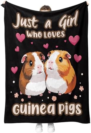 Guinea Pigs Blanket Gifts for Women Kids Girls Boys Men Mom Wife Female Friends Birthday Christmas Halloween Easter Gift Decor Soft Plush Throw Blanket Black 60"x80" by Hohoto