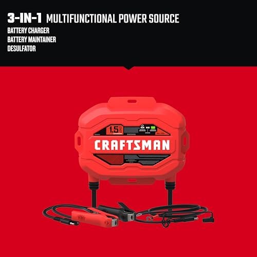 CRAFTSMAN 1.5A Car Battery Charger & Maintainer, 6V/12V – CMXCESM259 (Pack of 2) - Image 2