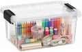Superio 1.05 Quart Mini Clear Plastic Storage Container with Lid, Stackable Small Organizer Box for Crayons, Art Supplies, Beads, Sewing, Stationery & Food Storage, 1 Pack by Superio