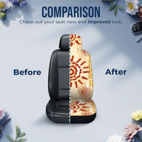 GENANY Celestial Sun Car Seat Covers, 2-Piece Front Seat Set