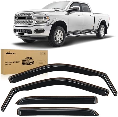 Nilight Window Rain Guards for Ram 2500 3500 Crew Cab 2019-2026, 4PCS