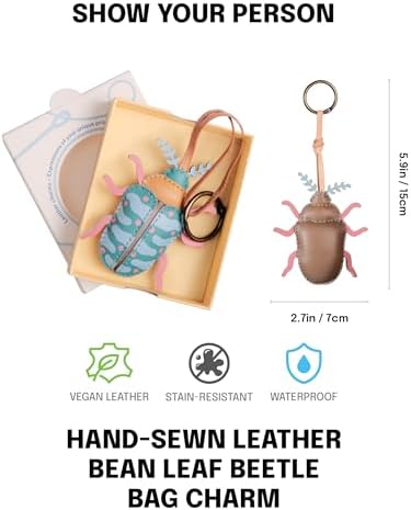 Insects Leather Bag Charm - Unique Purse Charm Keychain for Backpacks