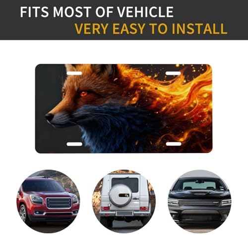 Wolf Flame Front License Plate 6" * 12" for Women