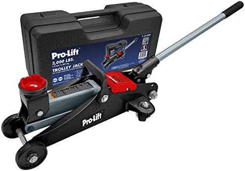 Pro-LifT F-2315PE Grey Hydraulic Trolley Jack Car Lift with Blow Molded Case-3000 LBS Capacity, 12 Inch, Black - Image 2