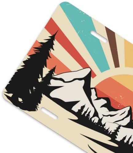 Retro Mountain Sunset Front License Plate 6" * 12" for Women