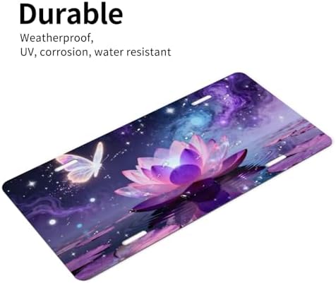 Lotus Butterfly Galaxy Front License Plate 6" * 12" for Women