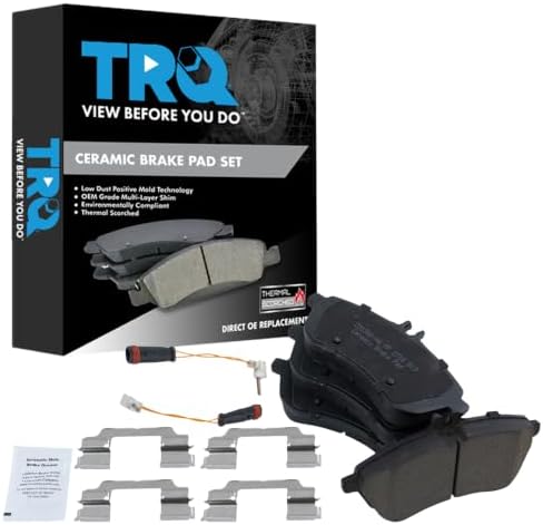 TRQ Front Ceramic Brake Pad Set Includes Contact Point Grease