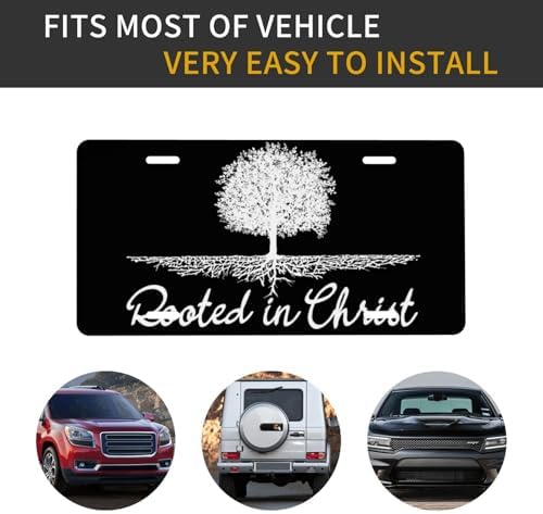 Rooted in Front License Plate 6" * 12" for Women Christ