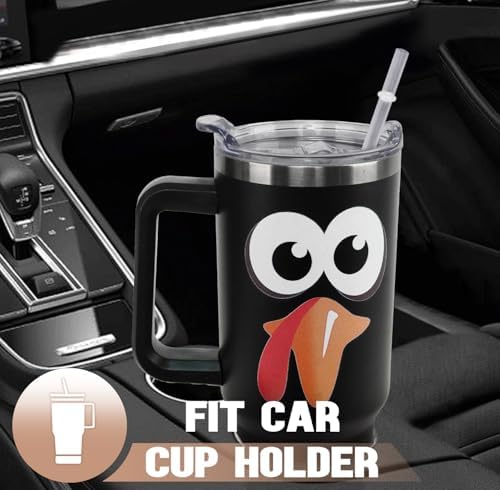 Thanksgiving Tumbler 40 oz Fall Cup Funny Turkey Coffee Travel Mug Stainless Steel Insulated Cups Fall Water Bottle Thanksgiving Decor Gifts for Women - Image 7